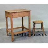 An early 20th century pine side table