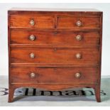 A 19th century mahogany chest of two short and three long graduated drawers