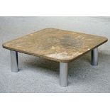 Gianfranco Frattini for Cassina 1968, a square coffee table, the polished slate top on four...