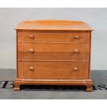 A modern pine chest of three long graduated drawers, 85cm wide; 75cm high