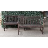 ‘Scancraft’; A pair of modern hardwood garden benches (2)