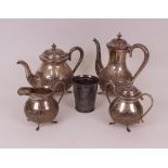 A four piece tea and coffee set, probably Asian, comprising;