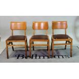 A set of six mid-20th century stained beech bar back dining chairs