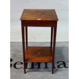 A 19th century inlaid walnut two tier occasional table