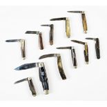Eleven horn handled pocket knives (11)