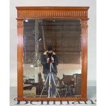 A late 19th century French walnut framed mirror, with reeded frame