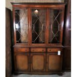 A George III style mahogany bookcase cabinet