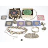 An Asian waist belt buckle and further items, (15)