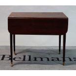 A 19th century mahogany rectangular drop flap Pembroke table