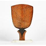 Elizabeth Raeburn ( born 1943), a raku glazed burnt orange and black spade vase
