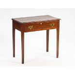 A mid-18th century oak single drawer side table on tapering square supports, 78cm wide x 70cm...