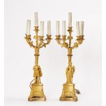 A pair of Louis Phillipe ormolu five-light candleabra