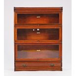 The Globe-Wernicke Co. Ltd, a mahogany glazed three-section bookcase