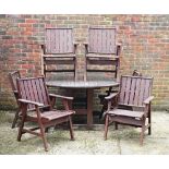 A hardwood oval garden table (7).