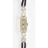 A Mappin platinum and diamond set lady's dress wristwatch, with a jewelled lever movement, the...