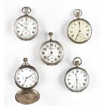 A silver cased, keyless wind openfaced gentleman's pocket watch, import mark London 1908, a...