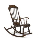 A Swedish polychrome painted rocking chair