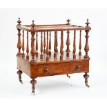 A Victorian figured walnut three division Canterbury