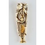 A Japanese ivory sashi netsuke of a sennin