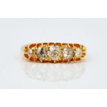 A Victorian 18ct gold and diamond set five stone ring