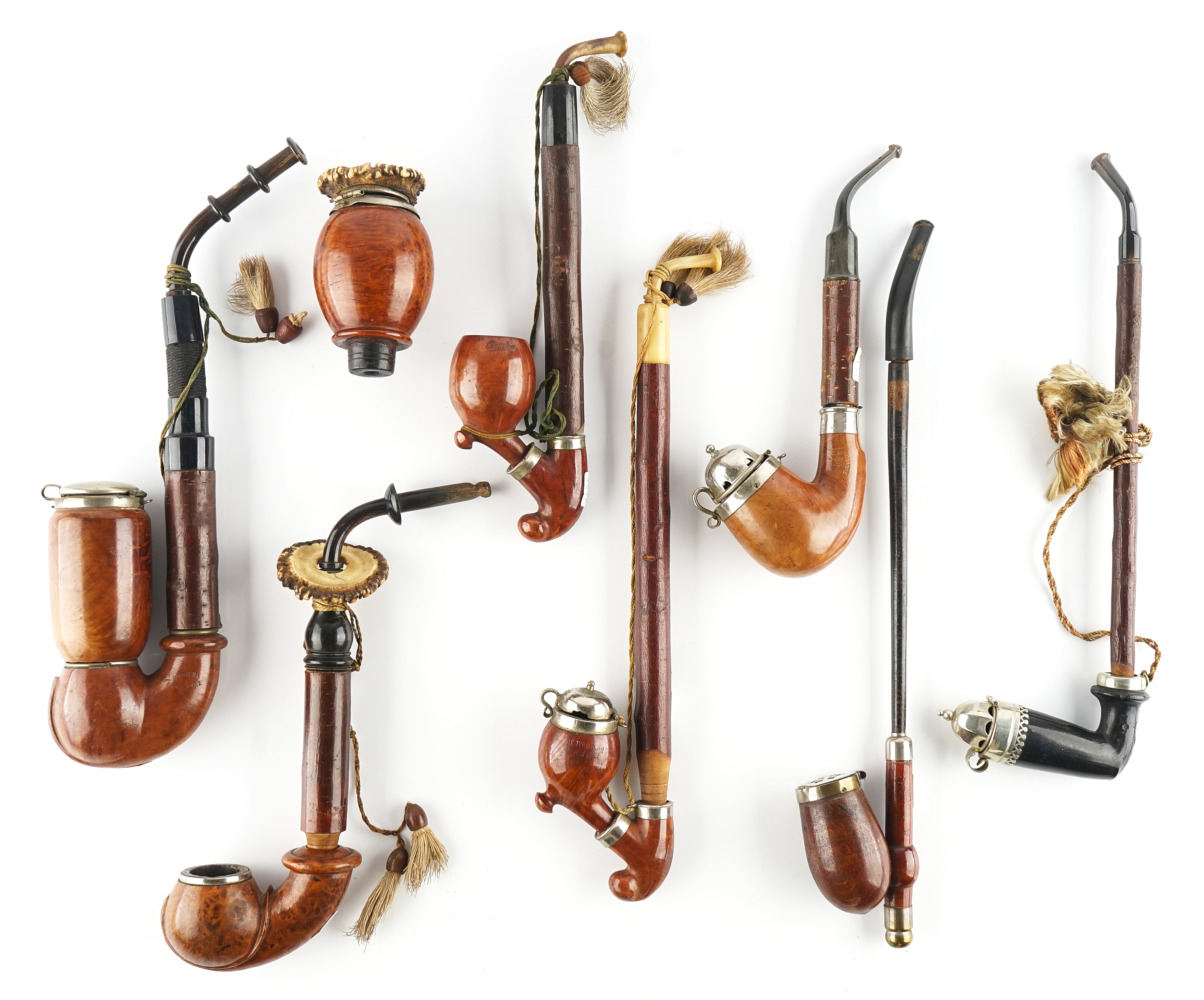 SEVEN VARIOUS WOOD PIPES (7)
