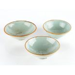 A group of three Chinese qingbai bowls