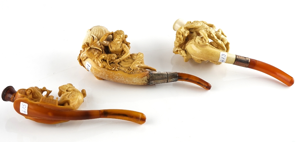 THREE FIGURAL MEERSCHAUM PIPES (3) - Image 5 of 6