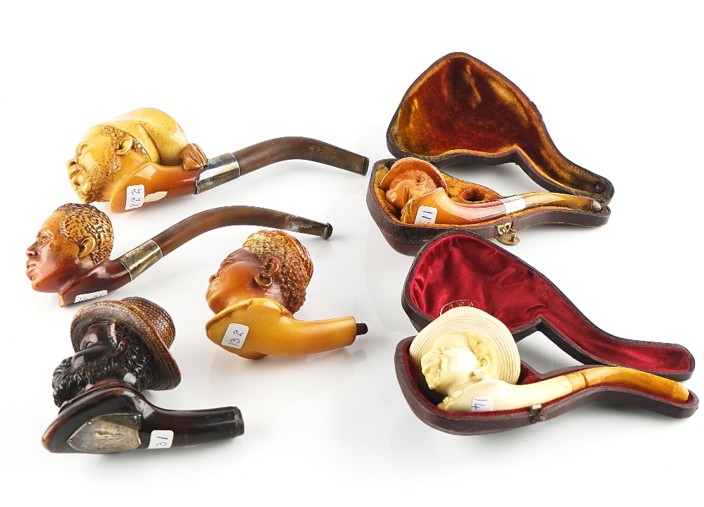 SIX FIGURAL MEERSCHAUM PIPES (6) - Image 5 of 6