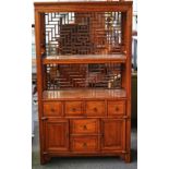 A Chinese elm side cabinet