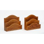 LINLEY LONDON; A pair of walnut letter racks