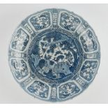 A Chinese blue and white kraak porcelain dish.