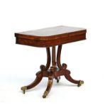 A Regency rosewood ‘D’ shaped card table