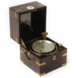 A rosewood and brass-bound two-day marine chronometer