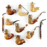 NINE BAVARIAN MEERSCHAUM PIPES (9)