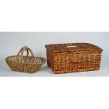 A group of wicker boxes and baskets