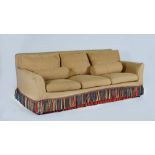 Kingcombe; a pair of buff chenille upholstered sofas