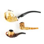 THREE MEERSCHAUM PIPES (3)