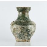 A Chinese green glazed pottery vase, Hu