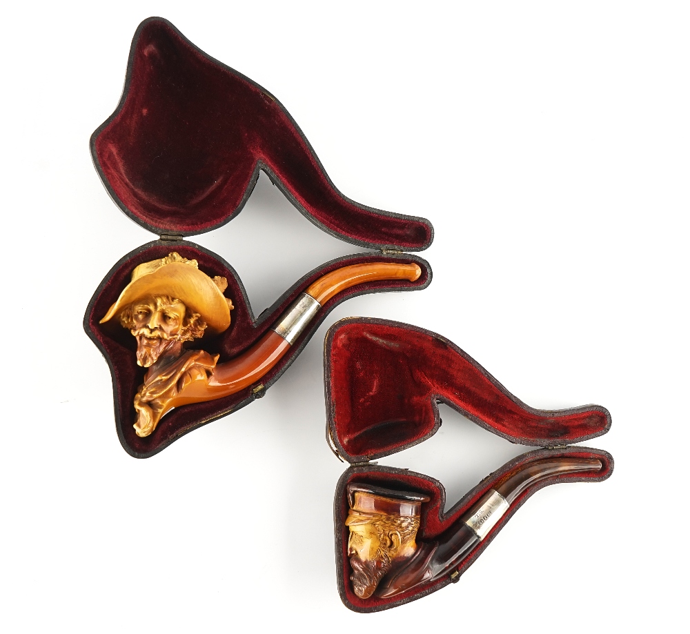 TWO FIGRUAL MEERSCHAUM PIPES (2) - Image 3 of 4