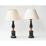 A pair of tole peinte table lamps