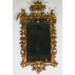 A George III Chinese Chippendale style giltwood wall mirror