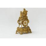 A Napoleon III gilt-bronze mantel clock