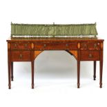 A George III inlaid plum pudding mahogany sideboard