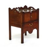 A George III mahogany tray top night commode