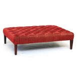 George Smith; a large modern rectangular button upholstered footstool