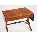 A Regency rosewood banded mahogany sofa table