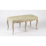 A French Louis XV style cream-painted stool