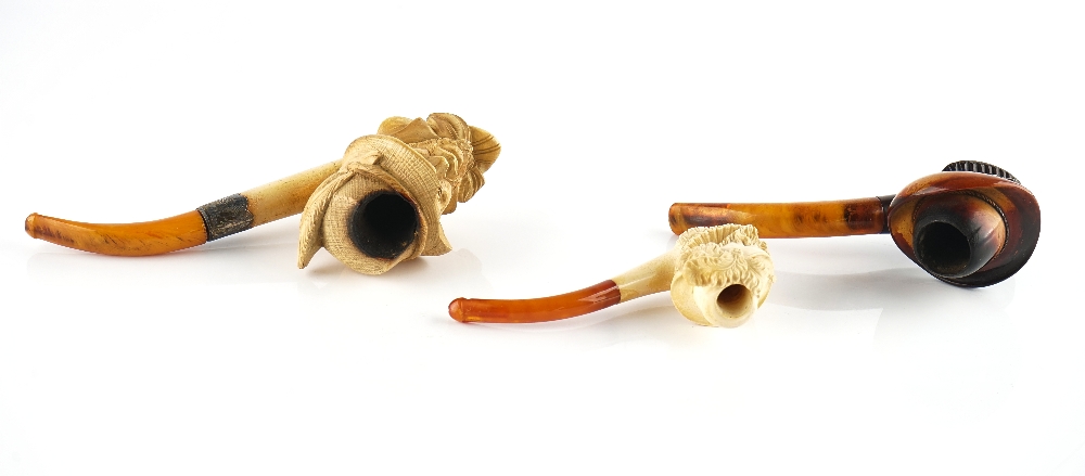 THREE FIGURAL MEERSCHAUM PIPES (3) - Image 4 of 6