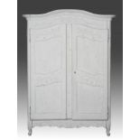 A French white painted dome top armoire