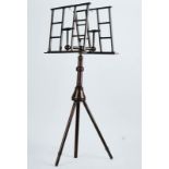 A portable Wheeldon’s Patent stained beech duet music stand